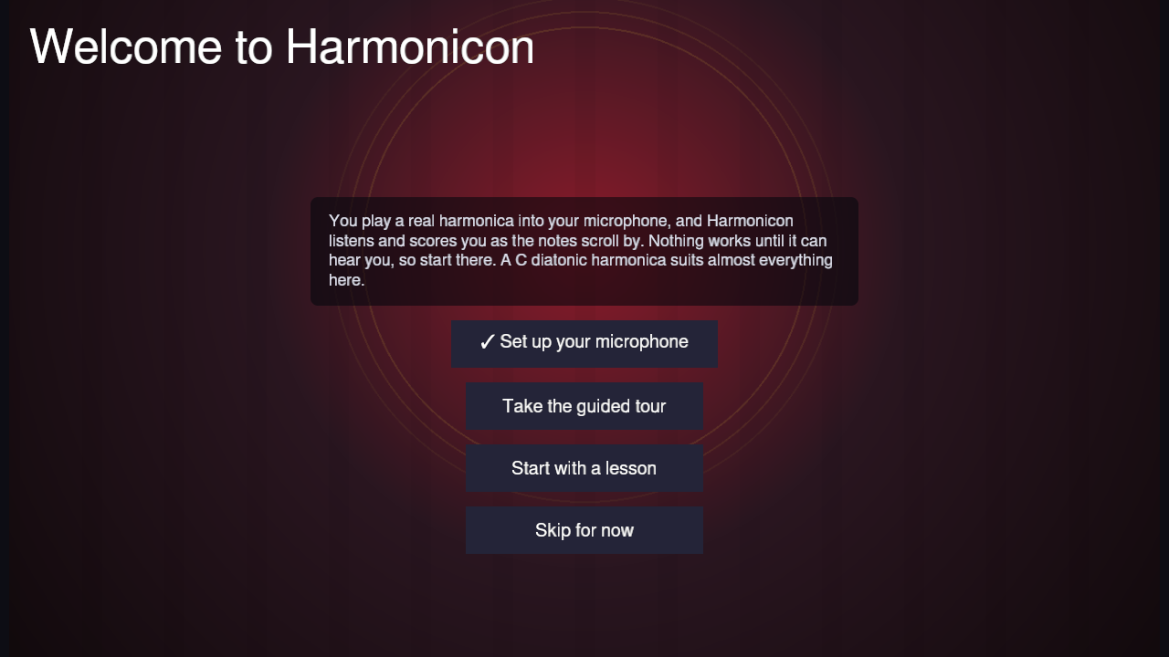 The welcome page